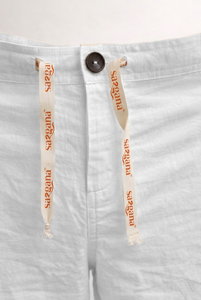 Cotton White Pajama Relaxed Heritage Fit With Dori & Elastic
