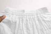 Close-up of the pajama elastic waistband and dori tie.