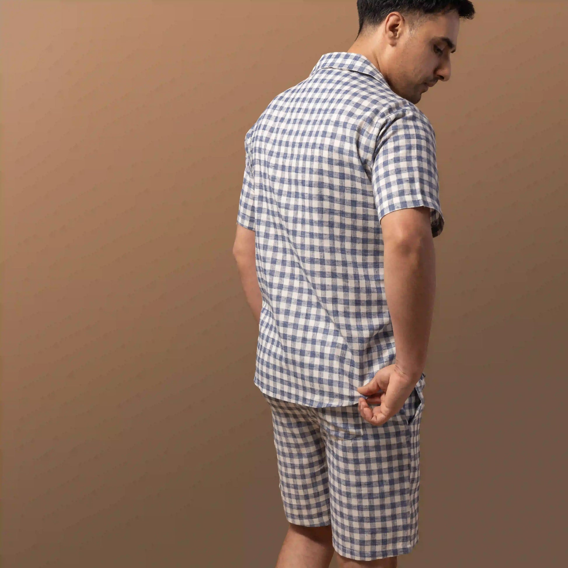 Blue Check Cotton Coord Set