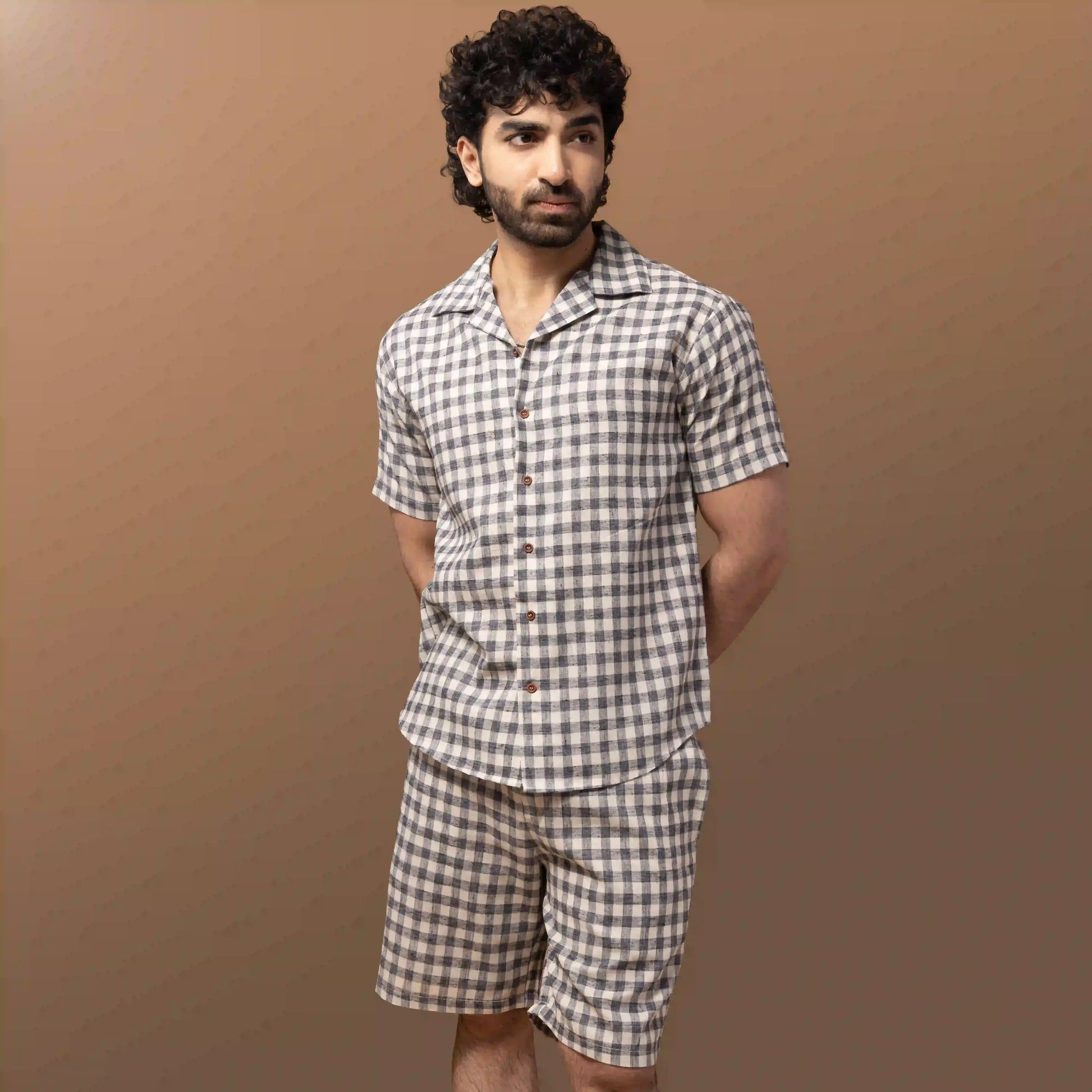 Grey Check Cotton Coord Set
