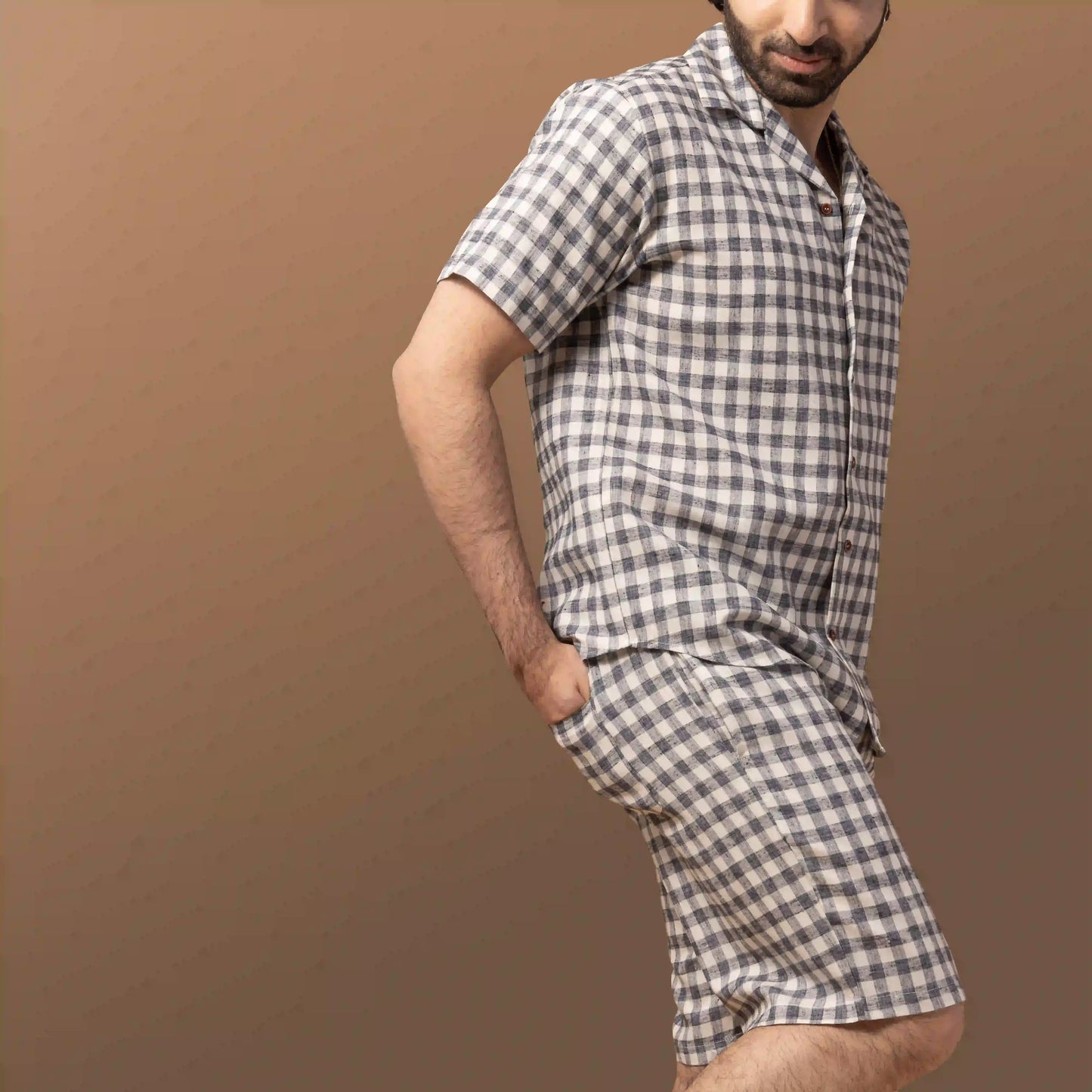 Grey Check Cotton Coord Set