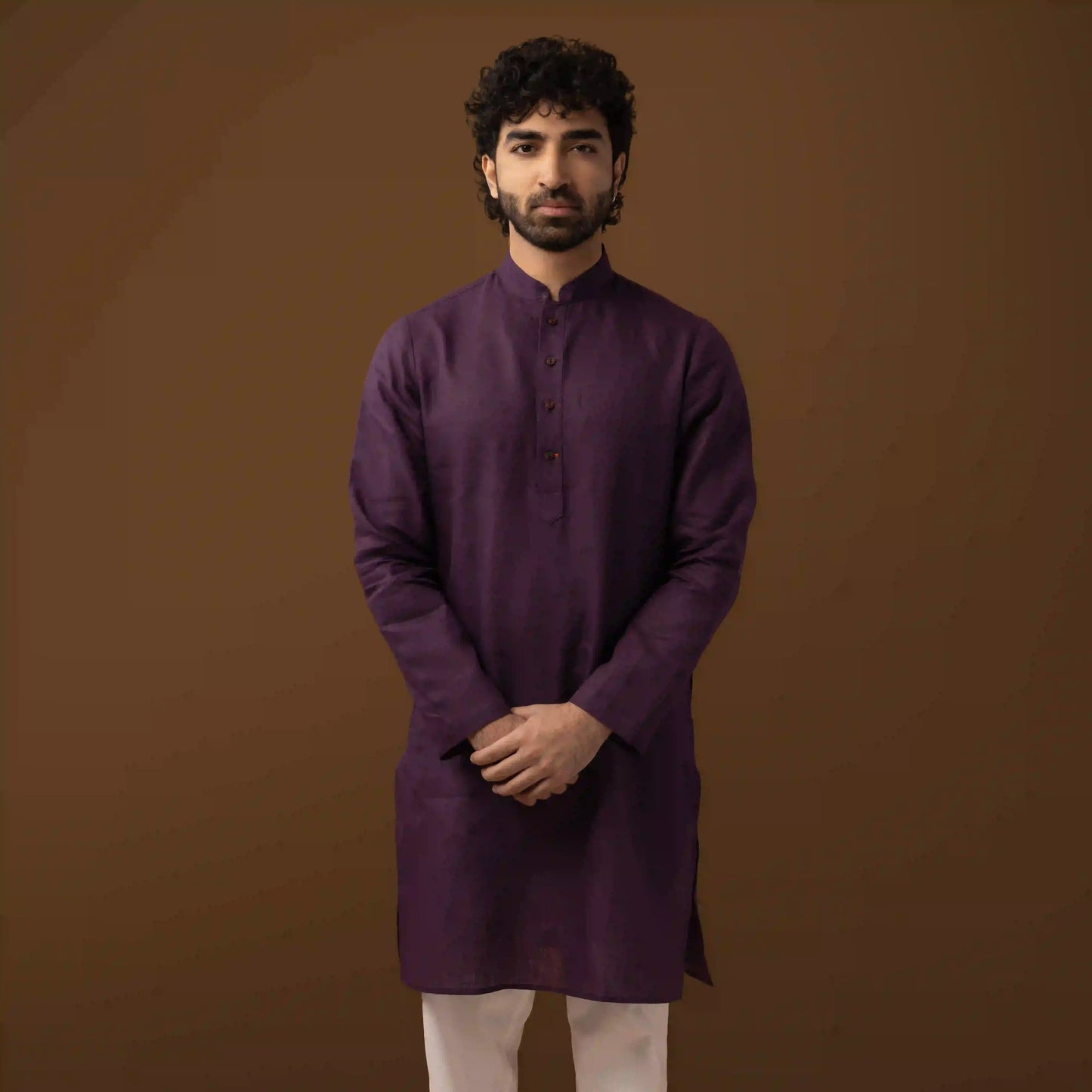 Royal Wine 100% Linen Long Kurta