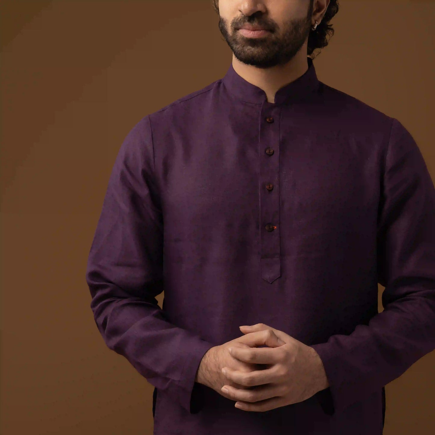 Royal Wine 100% Linen Long Kurta