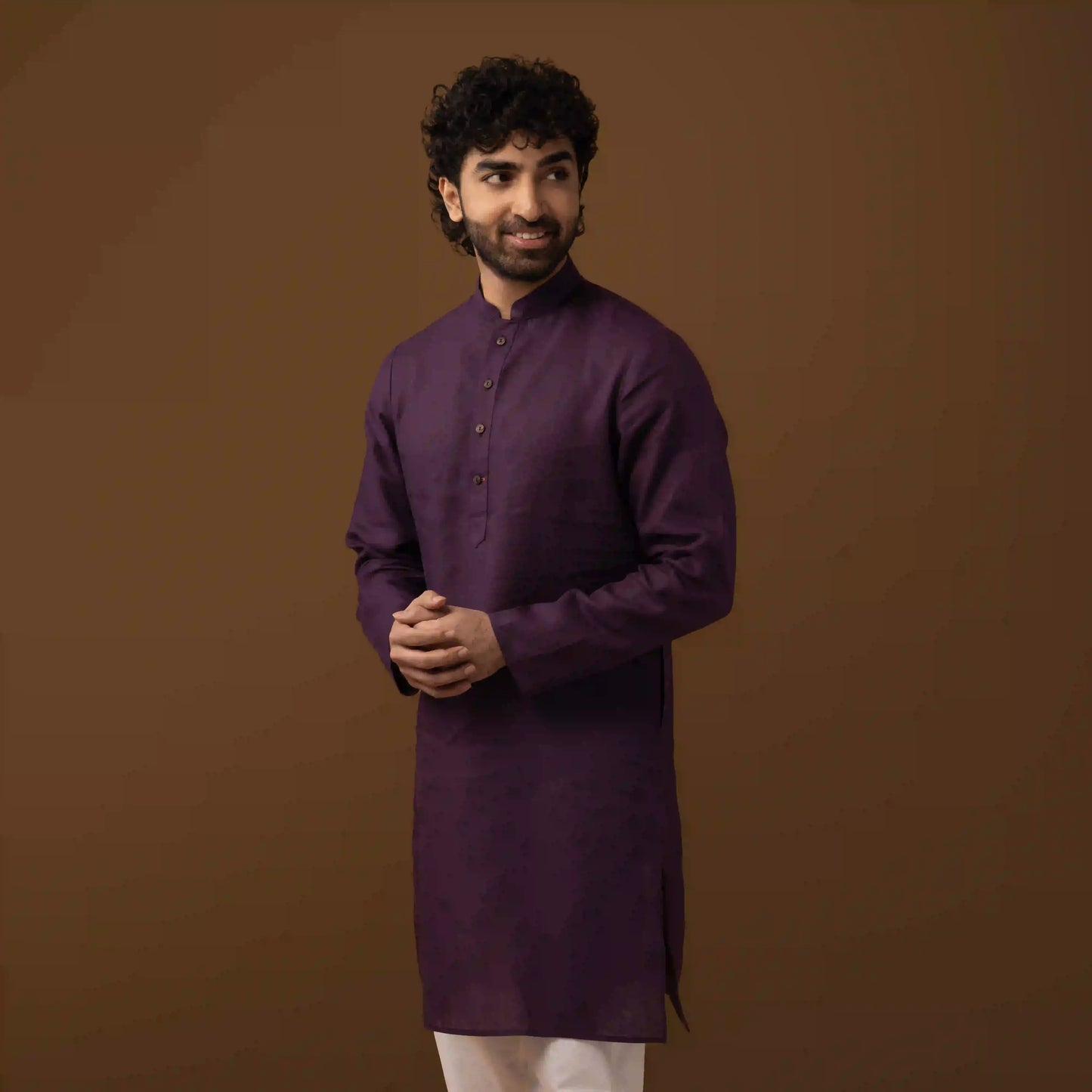 Royal Wine 100% Linen Long Kurta