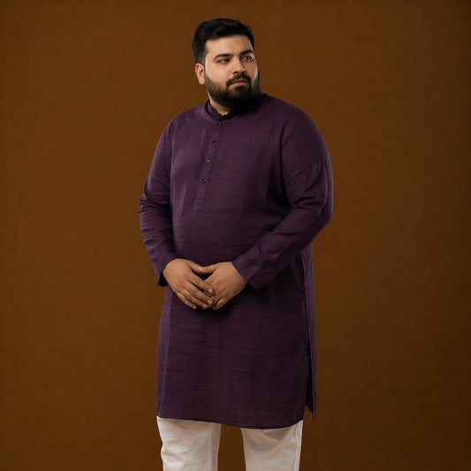 Royal Wine 100% Linen Plus Size Long Kurta