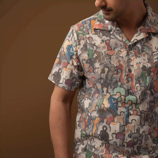 Urban Abstract Print Hawaiian Shirt