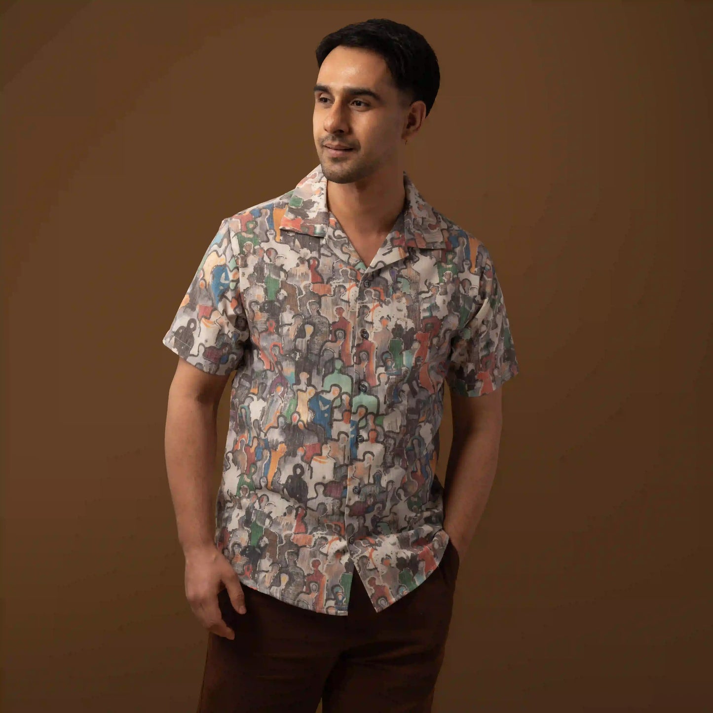 Urban Abstract Print Hawaiian Shirt