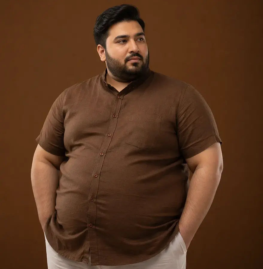 Cocoa brown shirt in plus size
